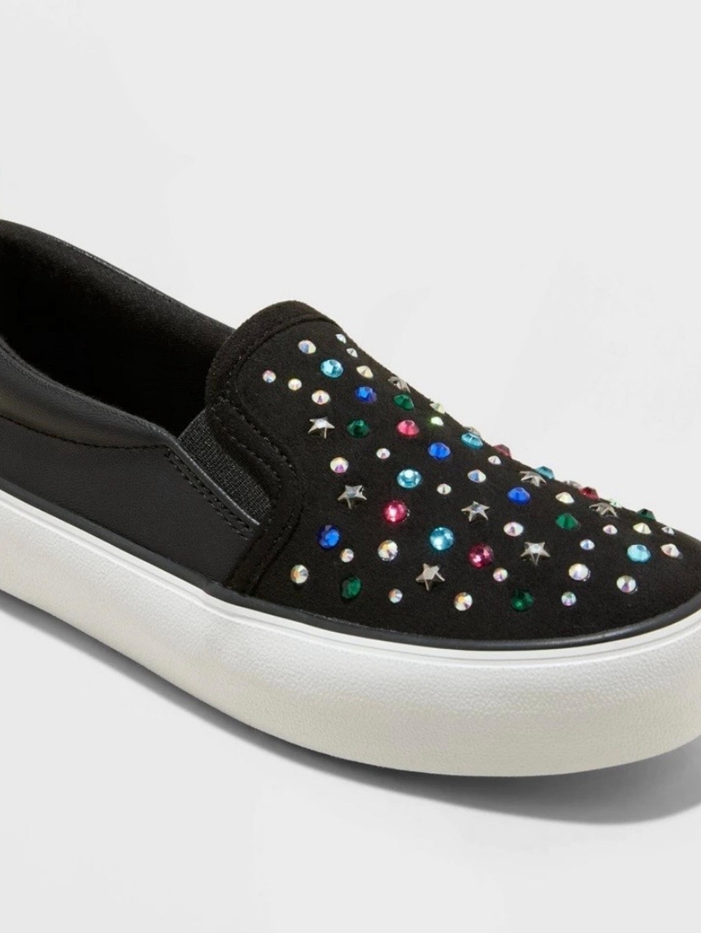Art Class Slip On Sneakers Black with Multicolor Stones Size 13